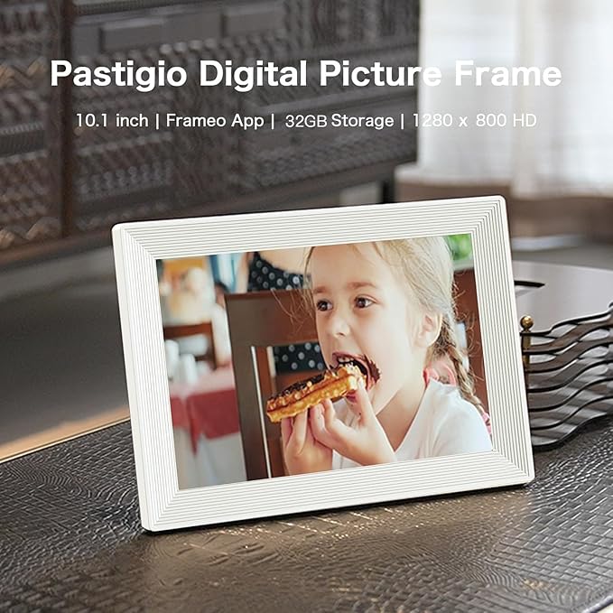 Frameo WiFi Digital Picture Frame, Birthday Gifts for Women, 10.1 Inch 1280 * 800IPS Touch Screen Digital Photo Frame, 32GB Memory, Auto-Rotate, Share Picture Video, Birthday Gift for Mom, Dad, Wife