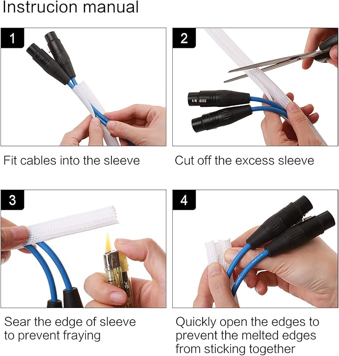 Alex Tech 6.6ft - 1.5 inch Cord Protector Wire Loom Tubing Cable Sleeve Split Sleeving for USB Cable Power Cord Audio Video Cable - Protect Cat from Chewing Cords - White