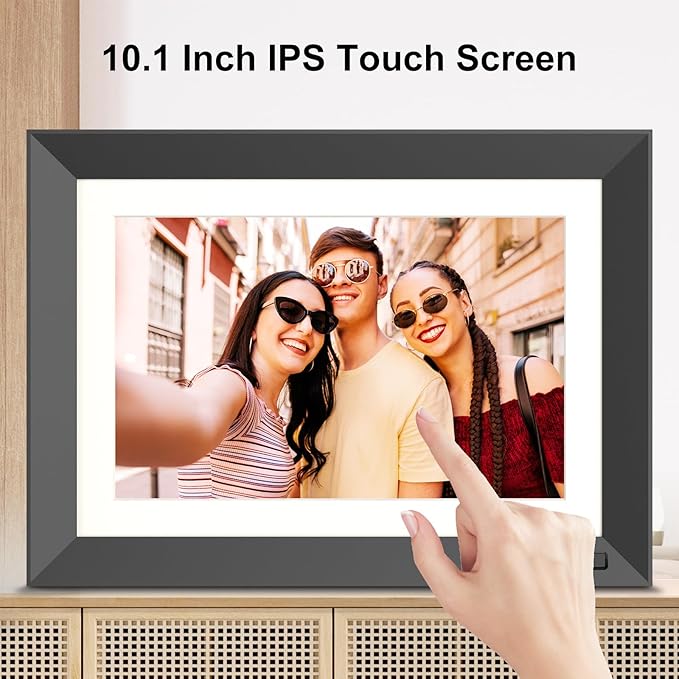 WiFi Digital Picture Frame Smart Digital Photo Frame - 10.1 inch FHD 32GB Digital Frame Touch Screen, Full Function, Easy to Share Photo Video via App Email, Unlimited Cloud Storage, Gift for Mom Dad
