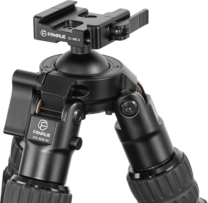 FANAUE Carbon Fiber Tripod for Hunting,360 Degree BallHead,with Arca Swiss Quick Release Plateand Hands-Free Operation for Hunting, Shooting, and Outdoors - HTC-4030-45