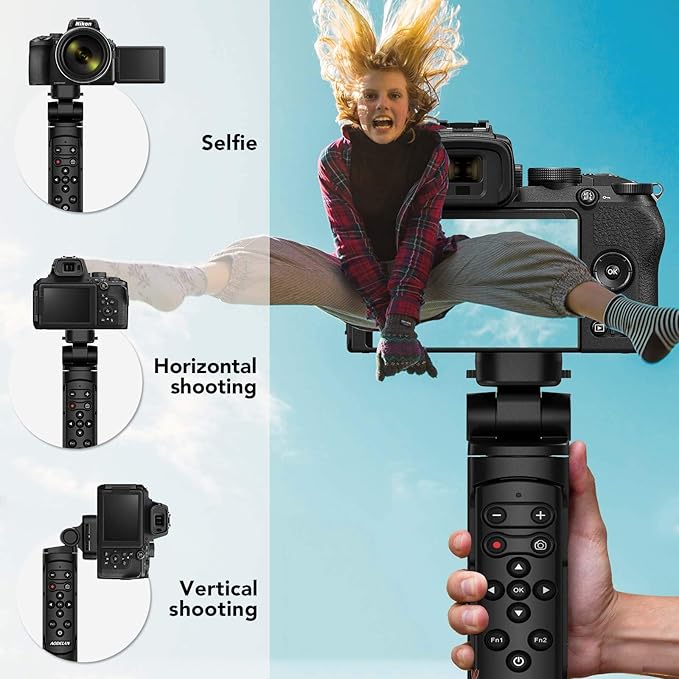 Wireless Camera Remote Control Shooting Grip Tripod with Shutter Release - Compatible with Nikon COOLPIX B600, A1000, P1000, Z50, Z30, P950 - for Travel, Vlogging, Photography