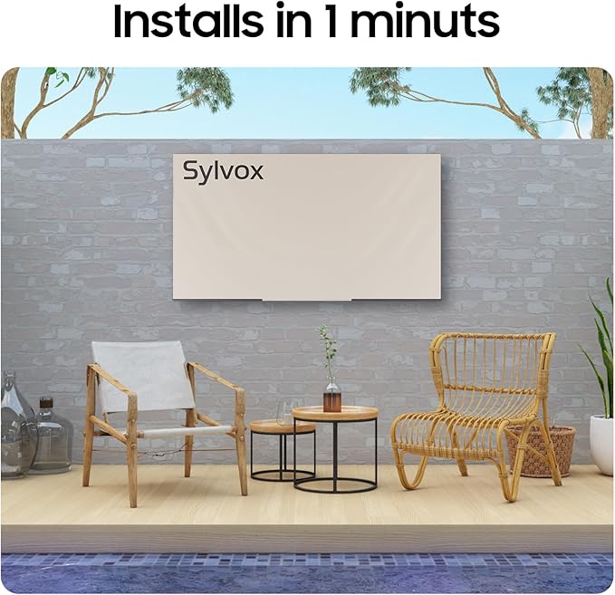 SYLVOX Outdoor TV Cover, 600D TV Cover for 50 to 55 inches TV, Waterproof, Weatherproof and Dust-Proof TV Screen Cover with Remote Control Pocket, Perfect for outdoor TV protection, Khaki