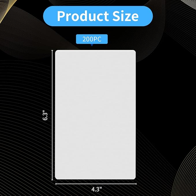 200 Pack 5mil 4“x6" Thermal Laminating Pouches Badge Laminate Pouches Clear Laminated Luggage Tags Printable Laminator Pouches for Business Permits Cards (200, 4"x6"-5mil)