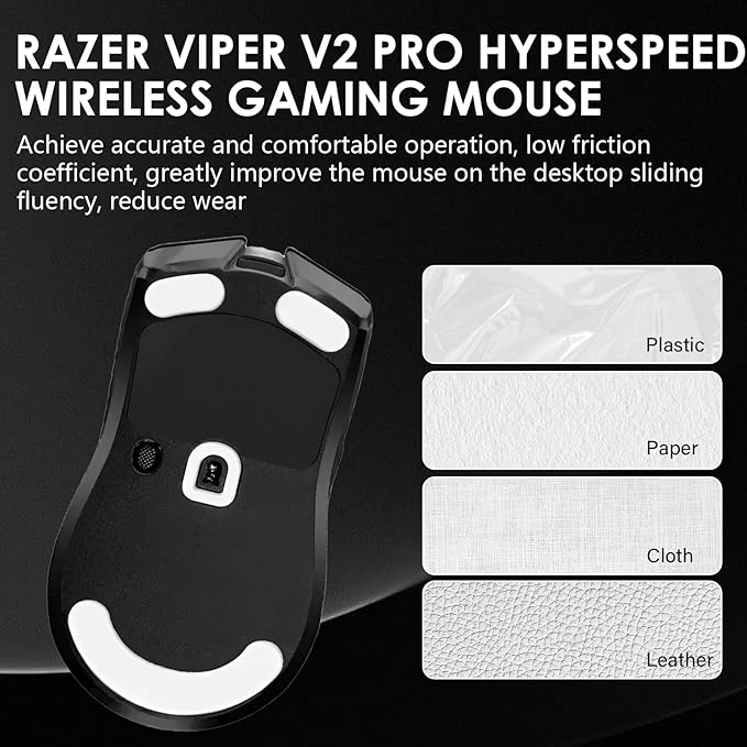2 Pack V2 Pro Wireless Gaming Mouse Feet Sliding Stickers, Mice Glass Skates Pad, Replacement Glide Stickers for Smooth Control and Precision on Any Gaming Surface (Glide Mice Skates, PTFE)