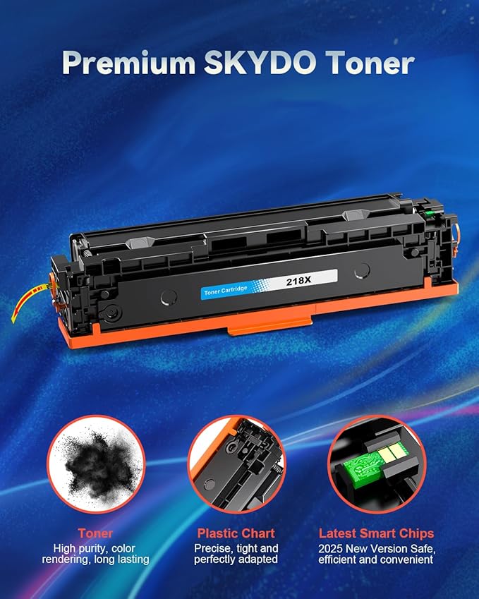 218X Toner Cartridges 4 Pack High Yield (with Chip) Compatible Replacement for HP 218X 218A for Color Laserjet Pro 3201dw MFP 3301fdw 3301cdw 3301sdw Printer Ink Set W2180X(Black Cyan Yellow Magenta)