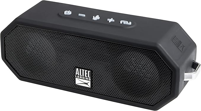 Altec Lansing LifeJacket H2O 4 - Waterproof Bluetooth Speaker, Durable & Portable Speaker with Voice Assistant, 10 Hour Battery Life & 100 Foot Range, Black