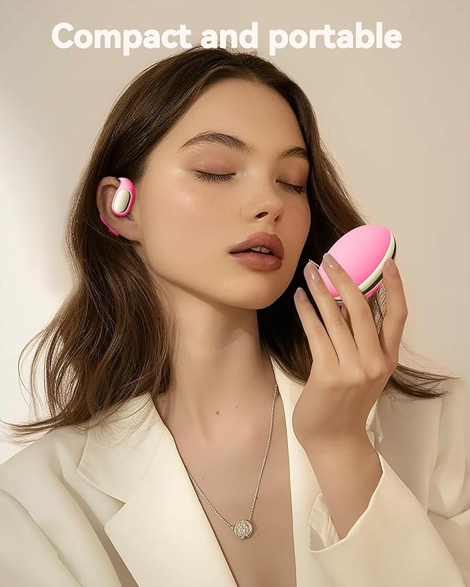 PocBuds Open Ear Headphones 60Hrs Playtime Open Ear Earbuds with Lightweight Earhooks 5.4 Bluetooth Wireless Headphonese IPX7 Waterproof Sport Earbuds Fit Running,Workout Pink