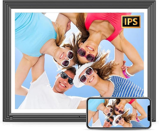 FULLJA Digital Picture Frame 15-inch - Smart WiFi Digital Photo Frame 32GB Large HD IPS Touch Screen, Motion Sensor, Wall Mountable, Instant Sharing Photos and Videos via App or Email