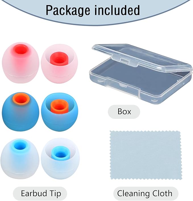 Silicone Replacement Earbud Tips Earbud Covers Ear Tips Fit for in-Ear Headphones (Inner Hole 3.8mm -5.1mm) Earbud Replacement Tips 9 Pairs