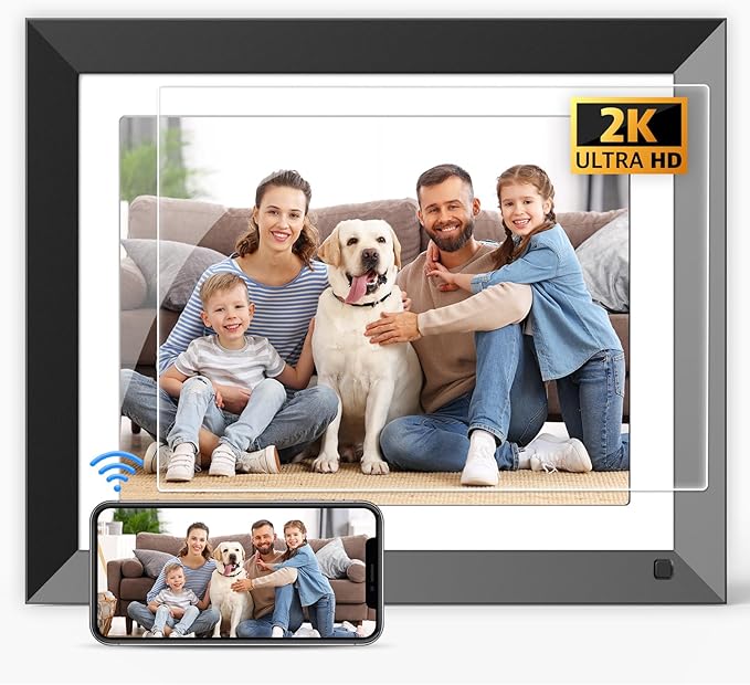 FULLJA 11” 2K Smart Digital Picture Frame 32GB - WiFi Digital Photo Frame with IPS Touch Screen, Instantly Share Photos/Video via App, Motion Sensor, Gift for Christmas