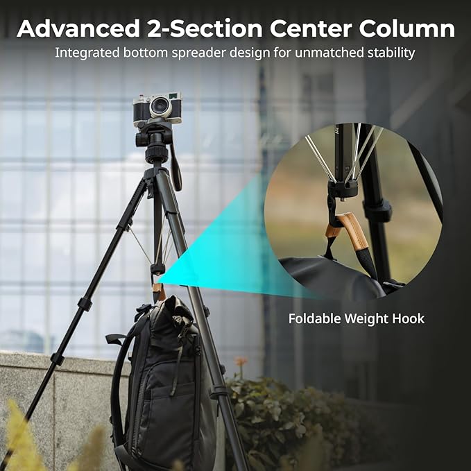 SmallRig 71" Camera Tripod Stand AP-21, Travel Tripod for iPhone and Camera for Canon for Nikon with Phone Holder & Carry Bag, Portable Beginner Tripod with Quick-Flip Lock Legs, Max Load 11lb