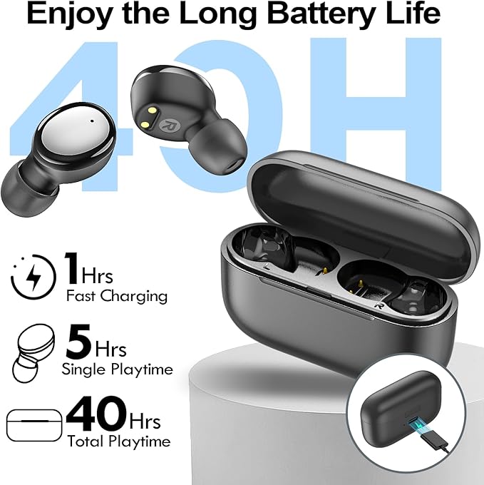 kurdene Wireless Earbuds Bluetooth 5.4 in Ear Buds Light Weight Headphones,Deep Bass Sound,Built in Mics Headset,Clear Calls Earphones for Sports Workout