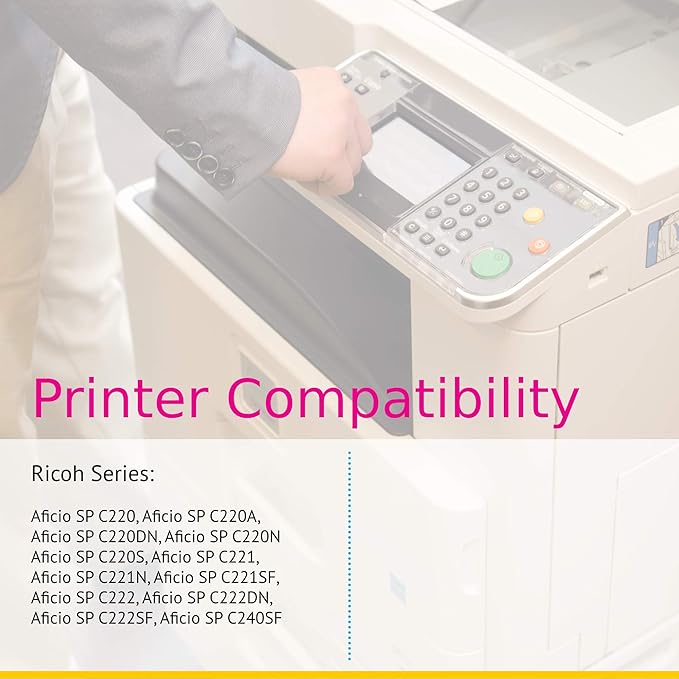 CS Replacement Toner Cartridge Compatible with Ricoh C220 406047 Cyan Color Laser Aficio SP C220 Aficio SP C220A Aficio SP C220DN Aficio SP C220N Aficio SP C220S Aficio SP C221 Cyan