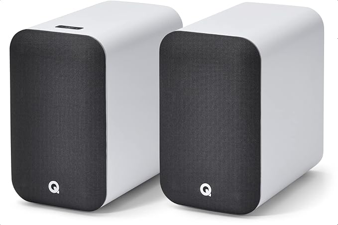 Q Acoustics M20 Bluetooth Speakers HD Wireless Speakers Music System White - Tweeter 0.9", Mid Bass/Driver 4.9", Freq. Response 55Hz–22kHz, Crossover Freq. 2.4kHz - Powered