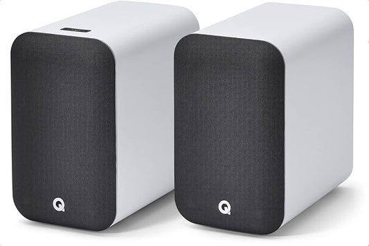 Q Acoustics M20 Bluetooth Speakers HD Wireless Speakers Music System White - Tweeter 0.9", Mid Bass/Driver 4.9", Freq. Response 55Hz–22kHz, Crossover Freq. 2.4kHz - Powered