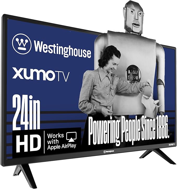 Westinghouse 24-inch Smart TV, HD Xumo TV with Voice Remote, Flat Screen Television w/Dolby Atmos, Bluetooth, Apple AirPlay, Wi-Fi & Mobile Connectivity