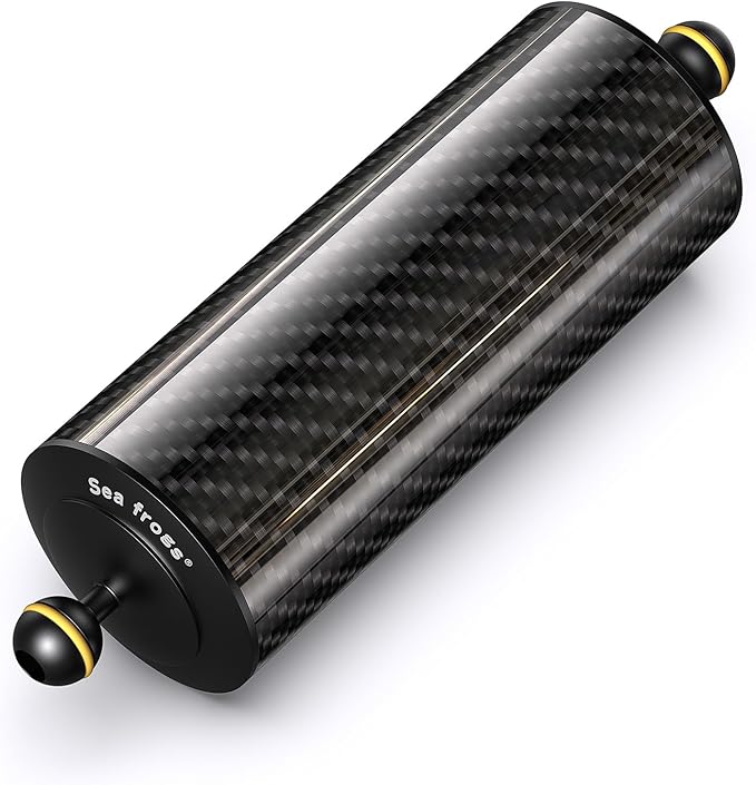 Sea frogs Carbon Fiber Float Arm D80mm, 10'', for Ultralight, Aquatic Arm, Buoyancy Provided 900g, Underwater Camera System Diving Tray Video Light/Strobe GA-11