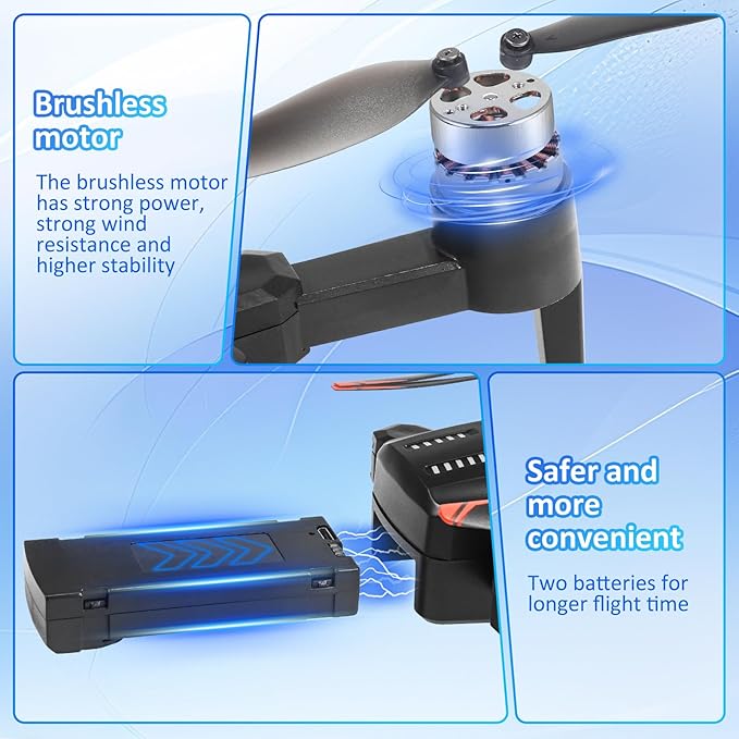 Mini Drone With 4K Dual Cameras, RC Quadcopter with Altitude Hold, Drone With One Key Start, Waypoint Fly, Headless Mode, 3D Flip, 3 Speeds Modes,Foldable RC Quadcopter, Remote Control Drone for Beginners