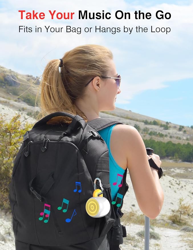 EWA Bluetooth Speaker, Mini Portable Bluetooth Speaker with Creative Cup-Shaped Design, IP67 Waterproof, Loud & Clear Sound, Ideal Gift for Desk, Travel & Holidays, A163 (White)