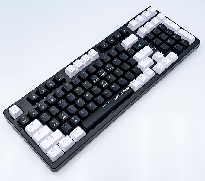 Mechanical Gaming Keyboard, Full Key Compact Wired RGB Backlit Light Up, Red Switches Hot Swappable USB C Creamy Sounding Silent White Mechanical Keyboard for PC MAC