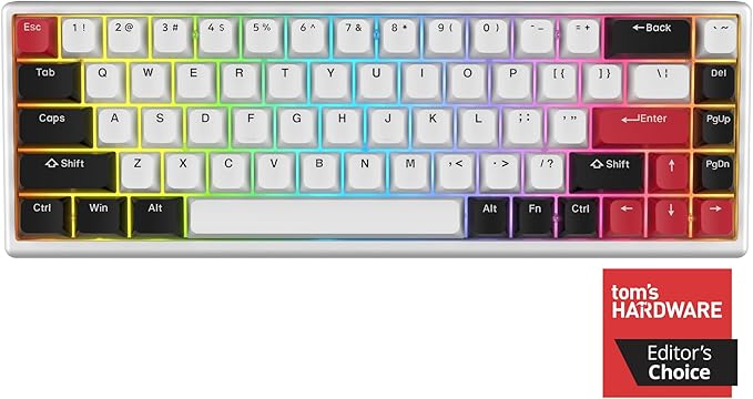 ARBITER Polar 65 - CNC Magnetic Gaming Keyboard w Rapid Trigger, Hall Effect Switches, CNC Aluminum Frame, Rapid Trigger, 65% Compact, Bright RGB, Dual-Shot PBT Keycaps - Ronin Red - Gin