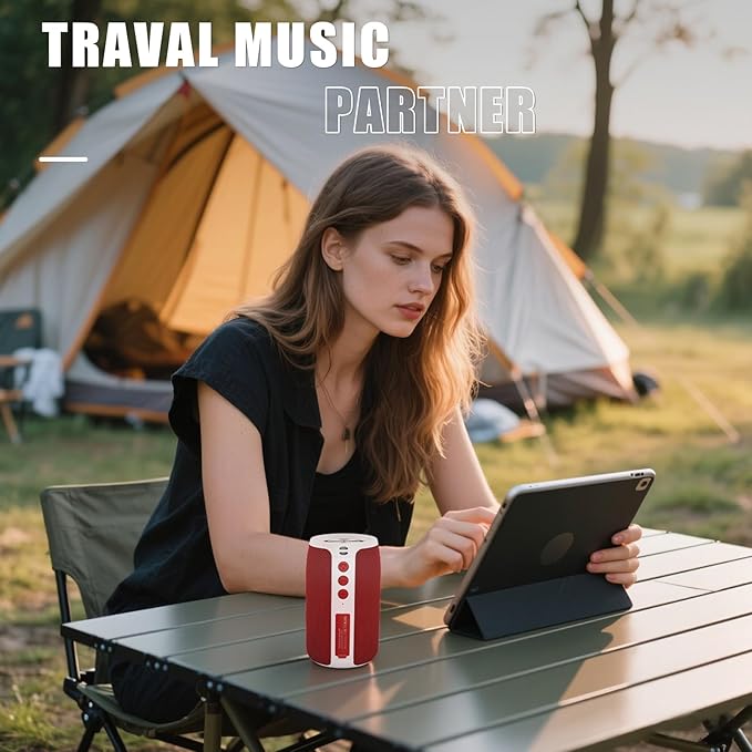 Bluetooth Speaker,MusiBaby Portable Wireless Speakers, Outdoor, Waterproof Speaker with Stereo Sound,Booming Bass,Dual Pairing,Bluetooth 5.3,24H Play,Speakers for Home,Party,Travel,Gifts