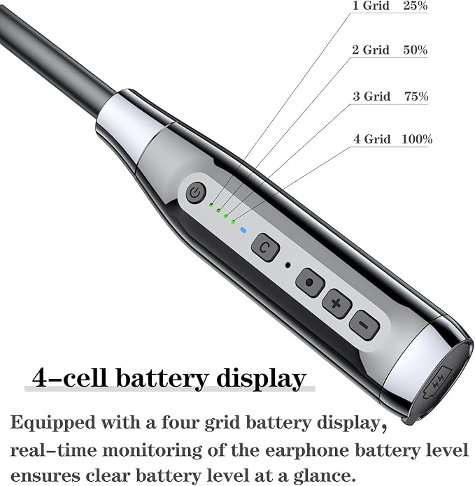 Wireless Bluetooth 5.0 Neck Earbuds with 100 Hours of Playback, IPX5 Waterproof Sports Earphones with Microphone, Magnetic, TF Card Slot, for Gym Running Exercises (A12)