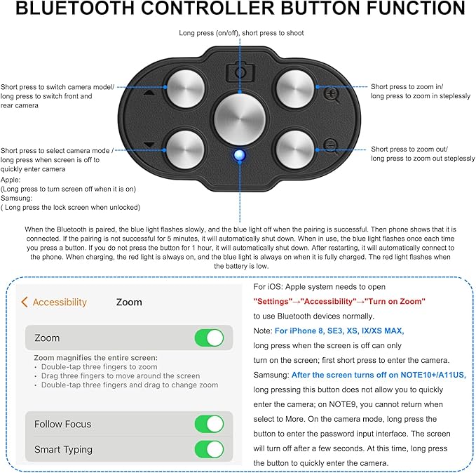 50ft/15m Waterproof Snorkeling Diving Phone Case for iPhone 16-11 pro/pro max & Samsung S24-S21, Underwater Photo & Video Housing with Bluetooth Control Black
