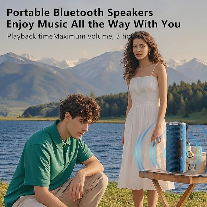 COOPERS Portable Bluetooth Speaker, Wireless Bluetooth Speaker, IPX5 Waterproof Speakers with RGB Lights, Loud Stereo Sound Deep Bass, Long Playtime TWS Pairing for Home/Party/Outdoor Beach