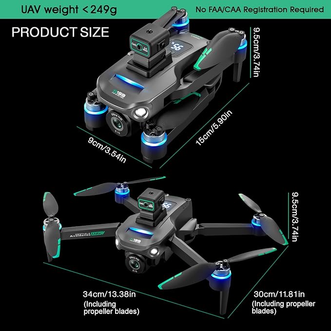 Drones with Camera for Adults 4K, GPS UHD Drone, 5G Remote Controller with Screen, One Key Return, Dual Camere, 3rd Gear Speed, Optical Flow Mode and Obstacle Avoidance, Drone for Beginners (Black)