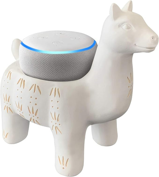 Dekodots Smart Speaker Table Stand (LLama) - Decorative Holder for Amazon Echo Dot or Google Home Mini - Portable Design, No Sound or Microphone Interference - Durable Poly-Resin