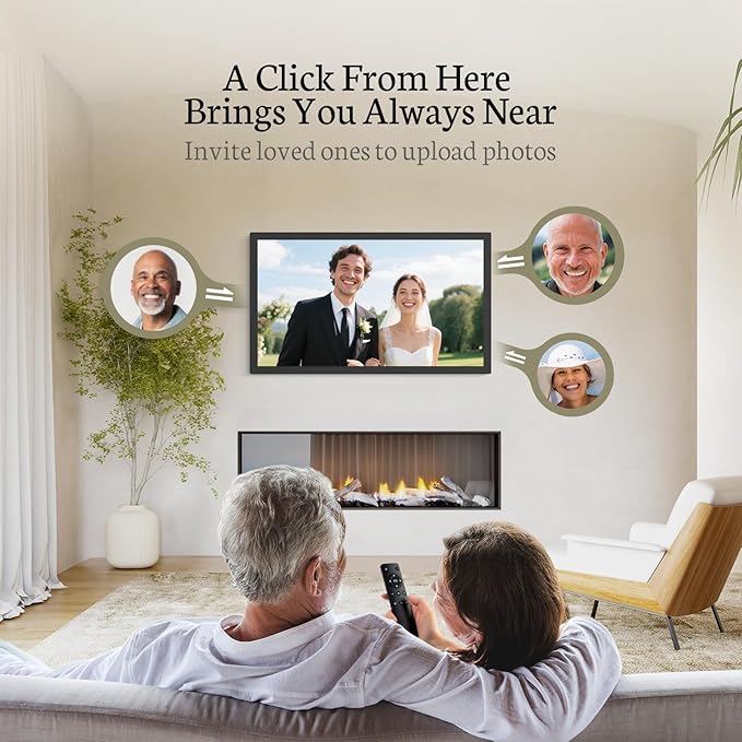 BSIMB Large Digital Picture Frame 24 Inch, 1920x1080 FHD WiFi Digital Photo Frame Electronic 32GB Display, Wall Mount Included, Share Pictures/Videos via App Easy Setup Gifts for Mom(Non-Touch), Black