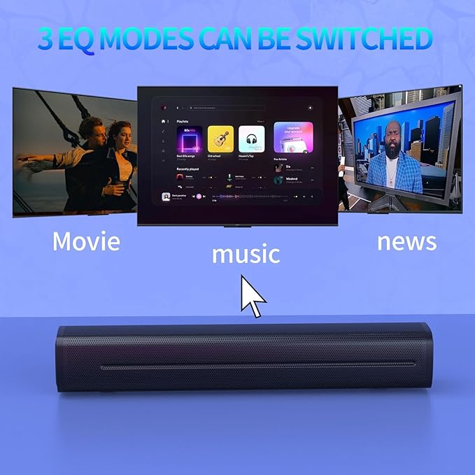 Sound Bar for Smart TV, Sound Bar, Bluetooth Soundbar for TV, 50W Surround Sound Speakers, with Optical/AUX/USB, for Surround Sound System for TV/PC/Gaming/Projectors