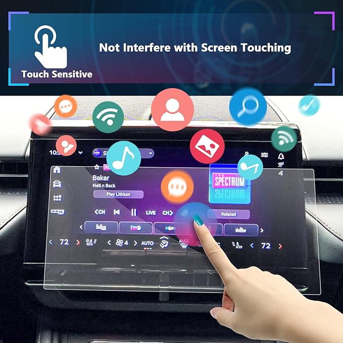 SXCY for 2025 Lincoln Nautilus Screen Protector 11.1 Inch 2024 2025 2026 Nautilus Accessories 2025 Nautilus Navigation Infotainment Screen Protector[2PCS Nano]