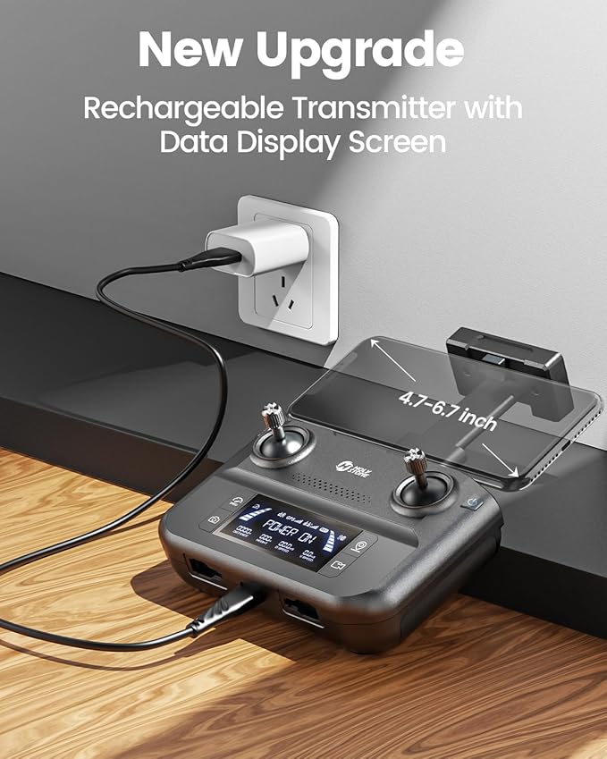 Holy Stone HS600 2-Axis Gimbal Drones with Camera for Adults 4K EIS, Integrated Remote ID, 20000 FT Range Transmission, GPS Drone with Brushless Motors, 4K/30FPS, Follow Me, Level 6 Wind Resistance