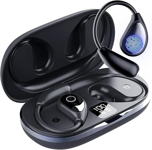 AI Real-Time Translation Earbuds, Bluetooth 5.4 Language Translation Headphones, Supporting 144 Language Accents, Ear-Hanging Language Translation Device, Suitable for Business Travel and Learning