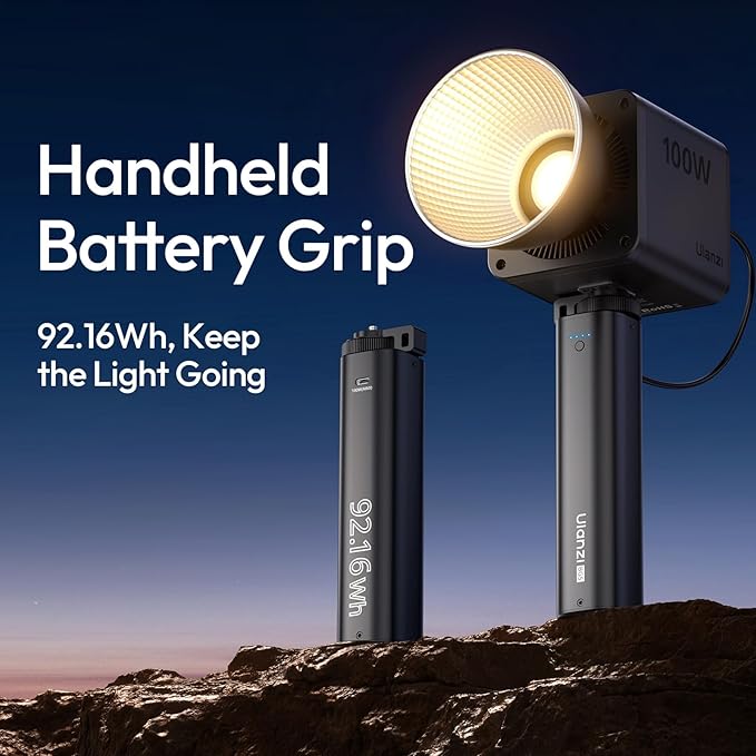 ULANZI BG5 Handheld Battery Grip 92.16Wh&Power Bank with 100W PD Bidirectional Fast Charging, Compatible with Sony/Canon/Nikon/GoPro, Ideal for Laptop/Drone/Live Streaming/Vlogging/Photography