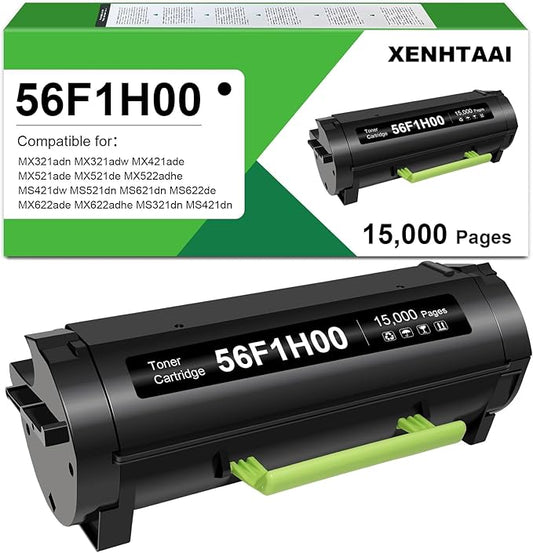 56F1H00 High Yield Toner Cartridge Compatible for Lexmark 56F1H00 Toner Cartridge for MX521,MX522,MX622,MX321,MX421,MS321,MS421,MS521,MS621,MS622,Laser Printer (15,000 Pages)