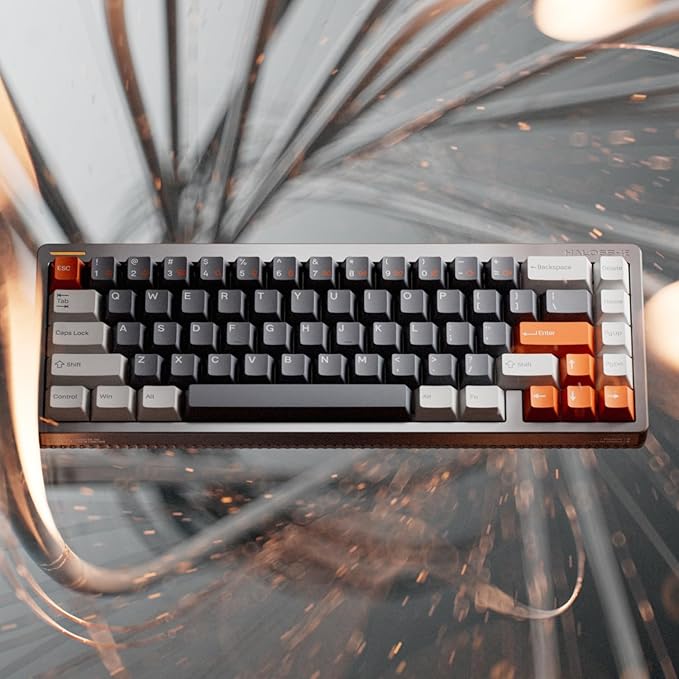 nuphy Halo65 HE Rapid Trigger Gaming Keyboard, 65% Layout 67 Keys Wired Magnetic Switches Keyboard, Hall Effect Keyboard, Hyper-Fast Adjustable Actuation, RGB Hot-swappable, 8K Hz Polling Rate