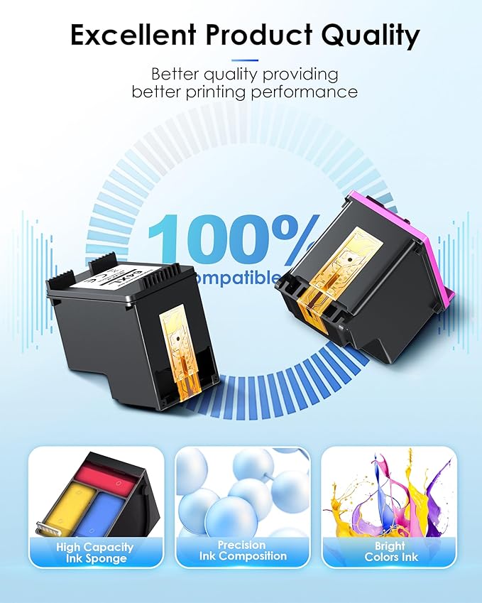 63XL Black High-Yield Ink Cartridge for HP 63 Black Ink Cartridge Replacement for HP Ink 63 Works with HP OfficeJet 3830 4650 5255 5258 Envy 4520 4512 DeskJet 1112 2130 3630 F6U64AN (2 Black Pack)