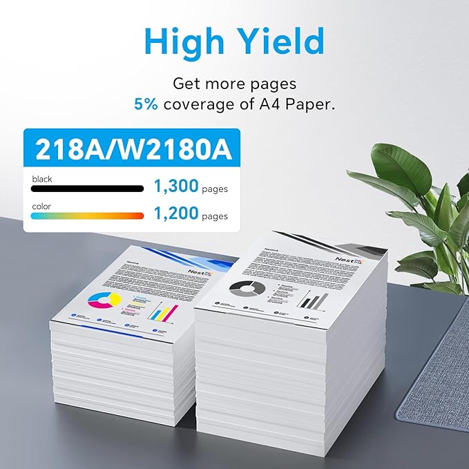 218A High Yield Toner Cartridge (With Chip) Replacement for HP 218X/218A/218 to Compatible with HP Color Laser Jet Pro 3201dw MFP 3301cdw MFP 3301fdw MFP 3301sdw W2180X W2181X W2182X W2183X (BK/Y/C/M)