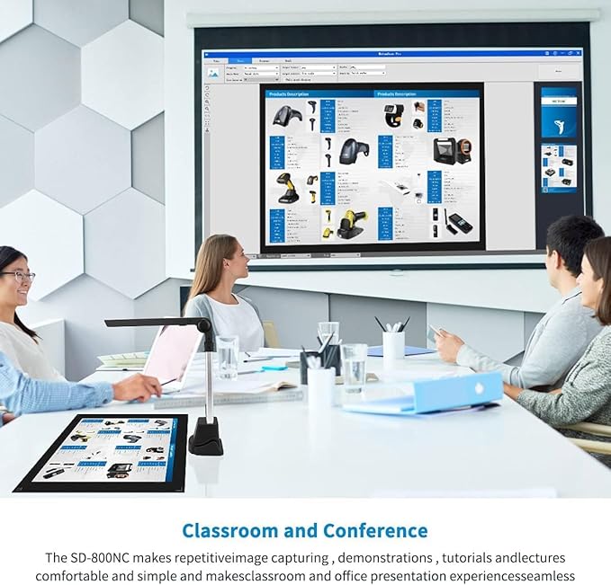 NetumScan Book & Document Camera, Multi-Language OCR and English Article Recognition by AI Technology, Real-time Projection, Video Recording, Foldable & Portable, Capture, Windows/MAC/Linux- NS-800NC