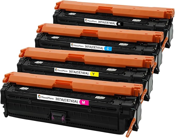 MasaiMara 307A CE740A CE741A CE743A CE742A Compatible Toner Cartridges Replacement for HP CP5225 CP5225n CP5225dn Printer (Black Cyan Magenta Yellow, 4-Pack)
