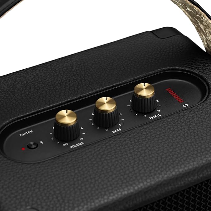 Marshall Tufton Portable Bluetooth Speaker, Black & Brass