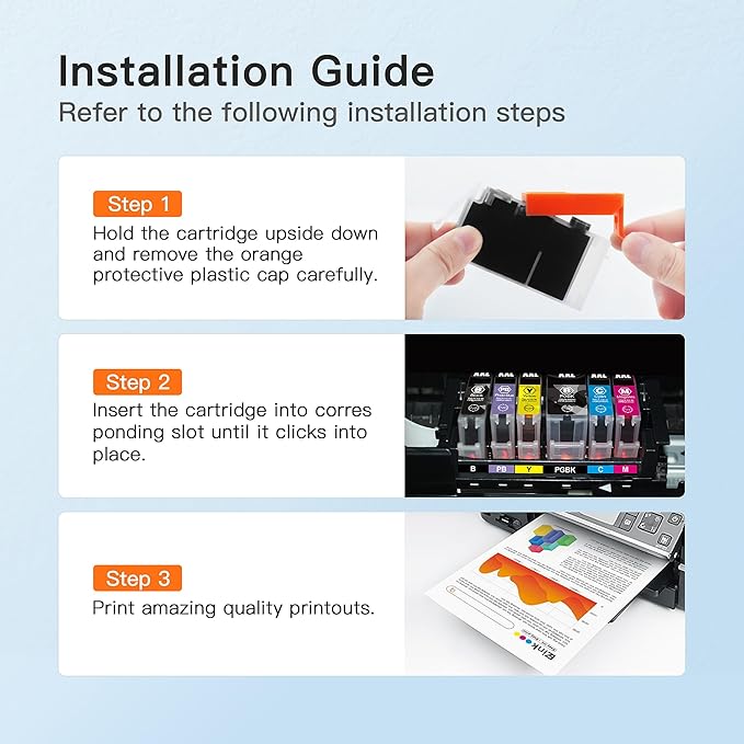 E-Z Ink Compatible TS9120 Ink Cartridge Replacement for Canon PGI-280XXL CLI-281XXL PGI 280XXL CLI 281XXL to use with PIXMA TS8320 TS8220 TS8120 (PGBK, Black, Photo Blue, Cyan, Magenta, Yellow) 6 Pack