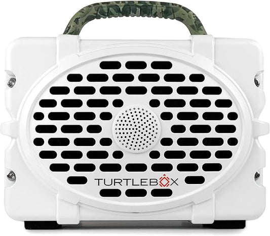 Turtlebox Original Gen 3: Portable Outdoor Bluetooth Speaker – Ultra-Loud (120dB), Waterproof (IP67), Rugged, Impact-Resistant, 3-Day Battery | Party Mode: Unlimited Pairing Stereo, White/Camo