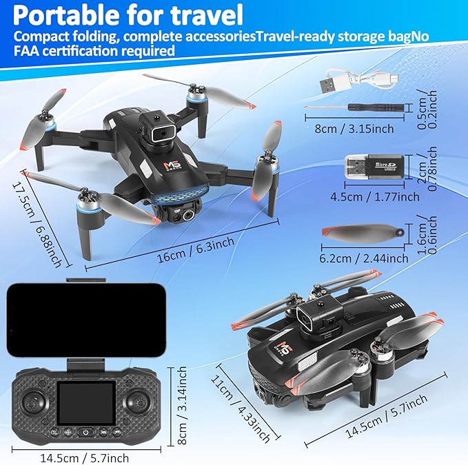 Mini Drone With 4K Dual Cameras, RC Quadcopter with Altitude Hold, Drone With One Key Start, Waypoint Fly, Headless Mode, 3D Flip, 3 Speeds Modes,Foldable RC Quadcopter, Remote Control Drone for Beginners