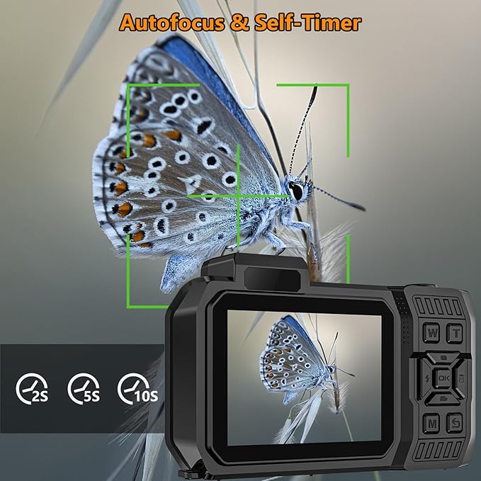 UHD 8K Underwater Camera, 70MP 33FT WiFi Waterproof Digital Camera with 64GB Card, Auto Focus Waterproof Dual-Screen Selfie 2500mAh Battery, 16X Floatable Digital for Snorkeling, Orange