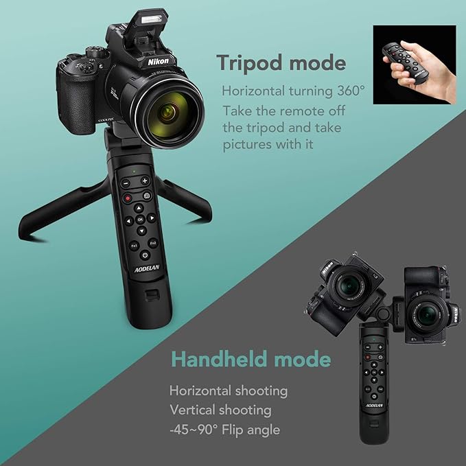 Wireless Camera Remote Control Shooting Grip Tripod with Shutter Release - Compatible with Nikon COOLPIX B600, A1000, P1000, Z50, Z30, P950 - for Travel, Vlogging, Photography