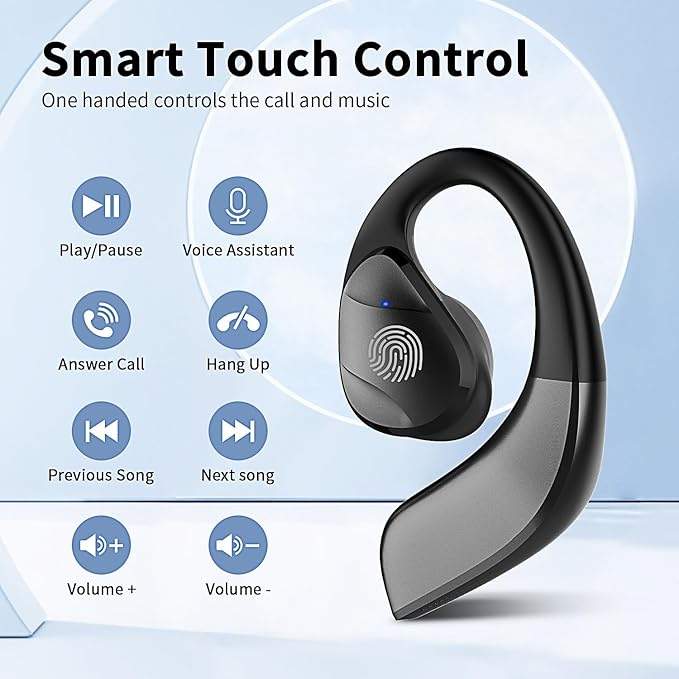 BANIGIPA Open Ear True Wireless Earbuds, Bluetooth 5.3 Headphones w/Immersive Premium Sound, IP54 Waterproof Open-Ear Earbud w/DSP Noise Cancelling Mic for Sports Long-Lasting Comfort, 50H Playtime